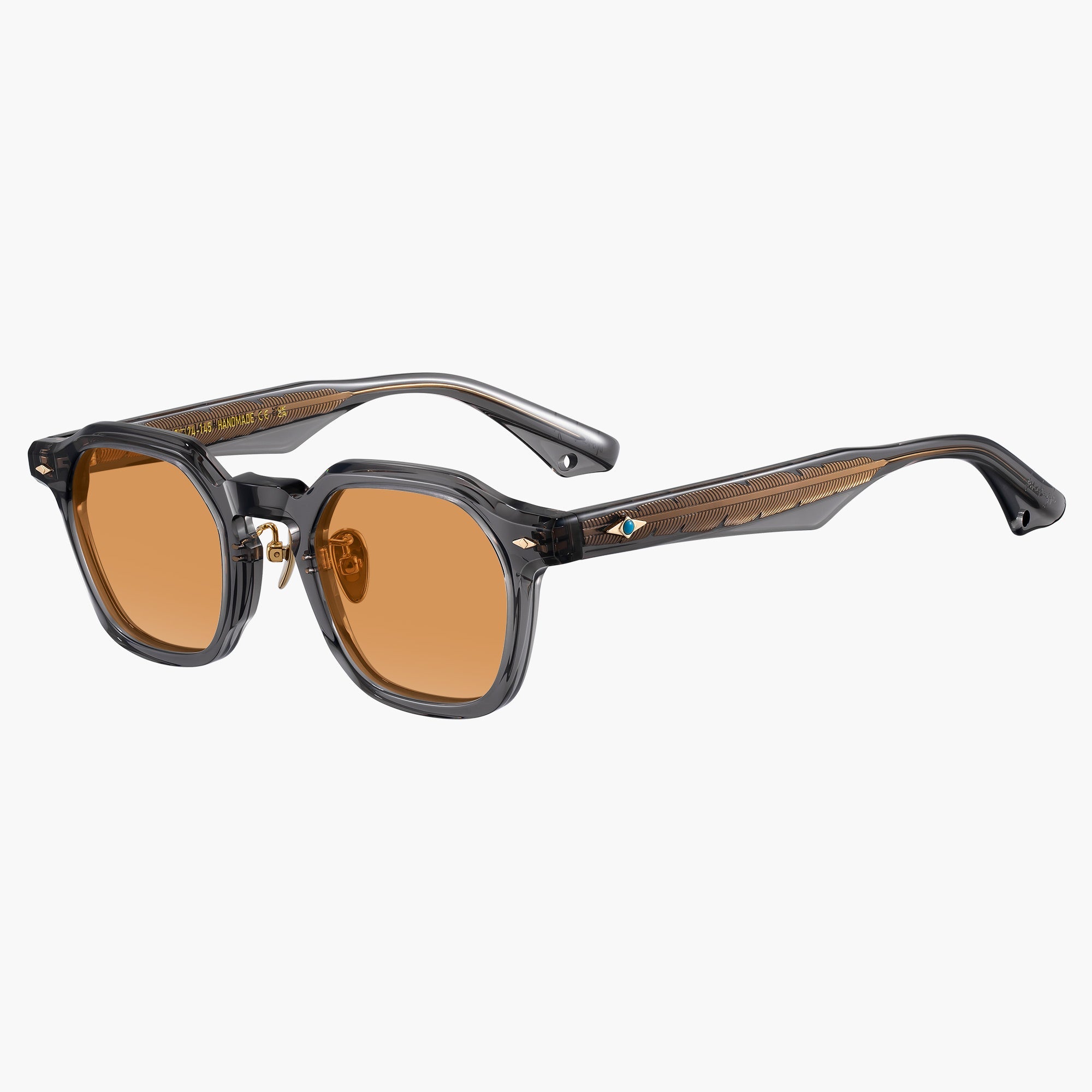 Donahugh Round Sunglasses Grey Frame Acetate Vincent
