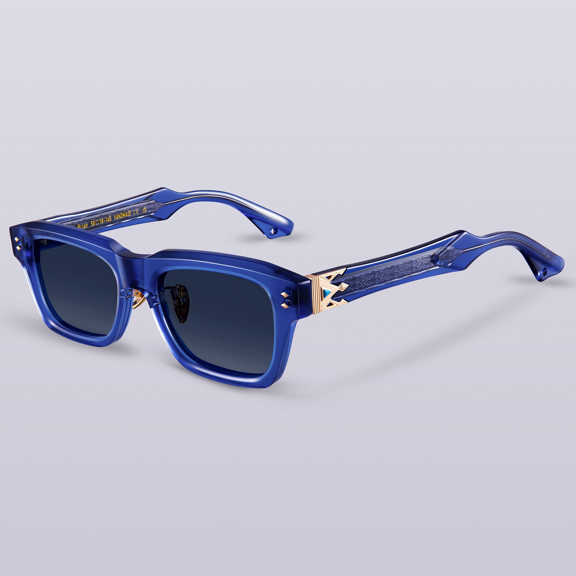 Donahugh Square Sunglasses Blue Frame Acetate Brian