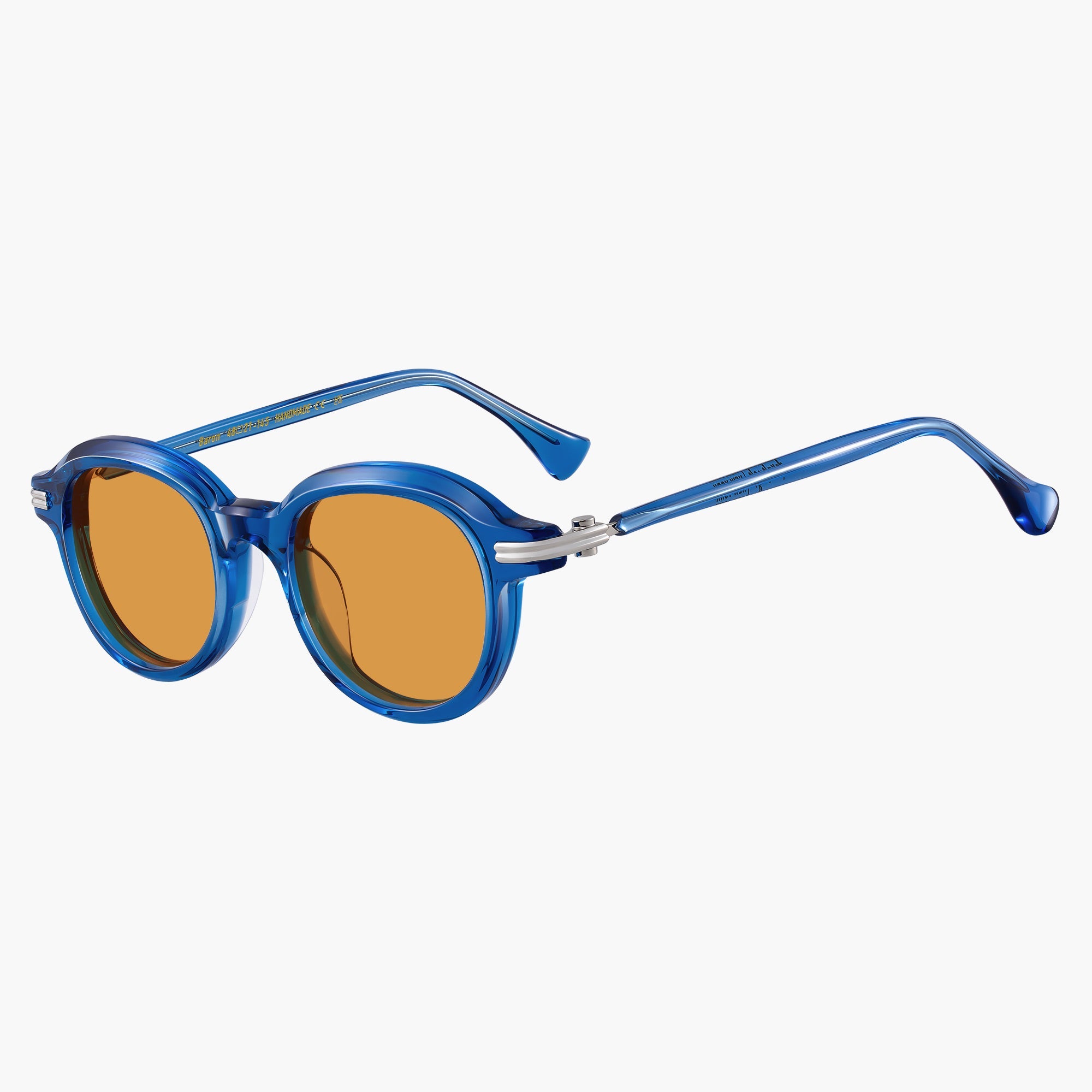 Donahugh Round Sunglasses Blue Frame Acetate Baron