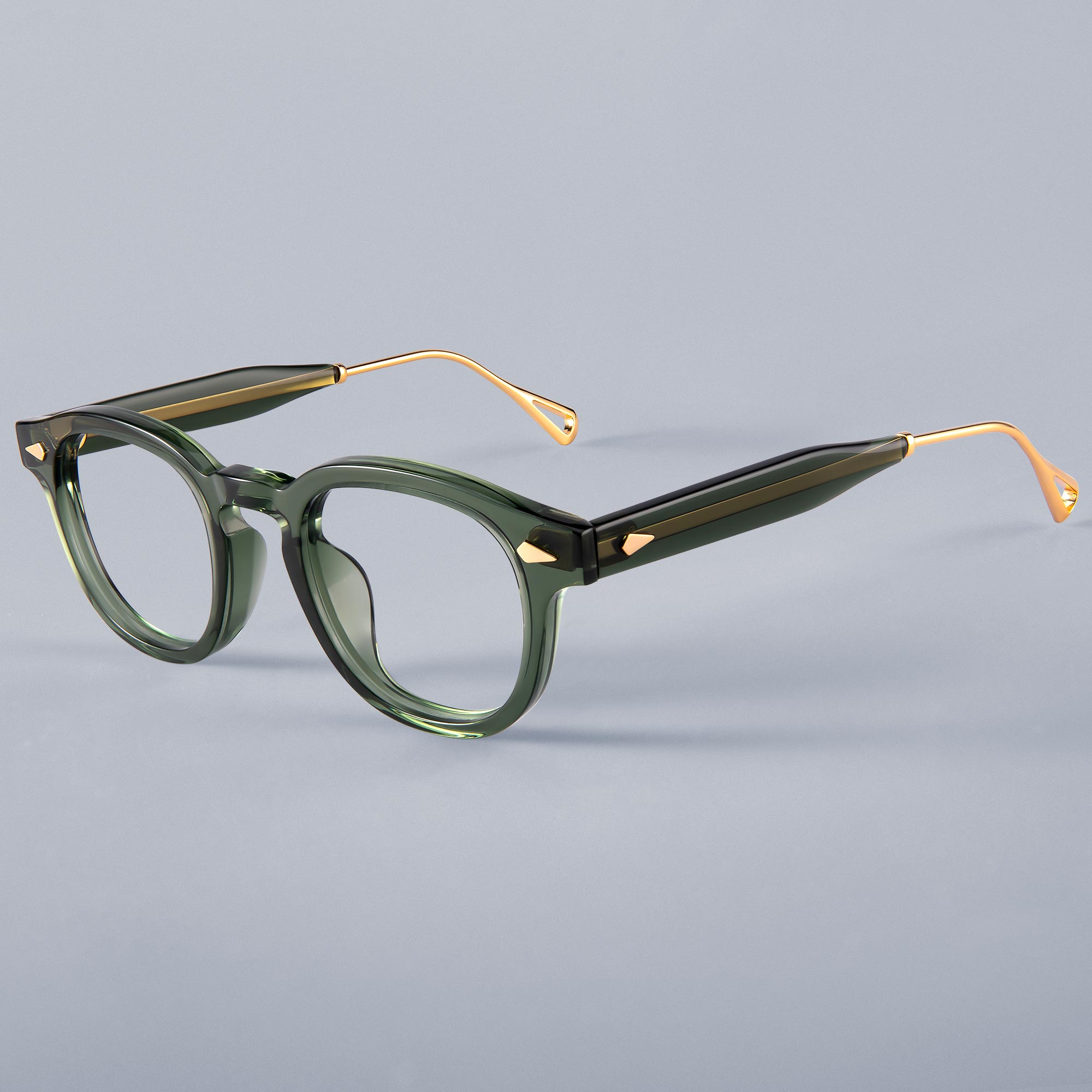 Donahugh Round Prescription Glasses Green Frame Acetate Phoenix O